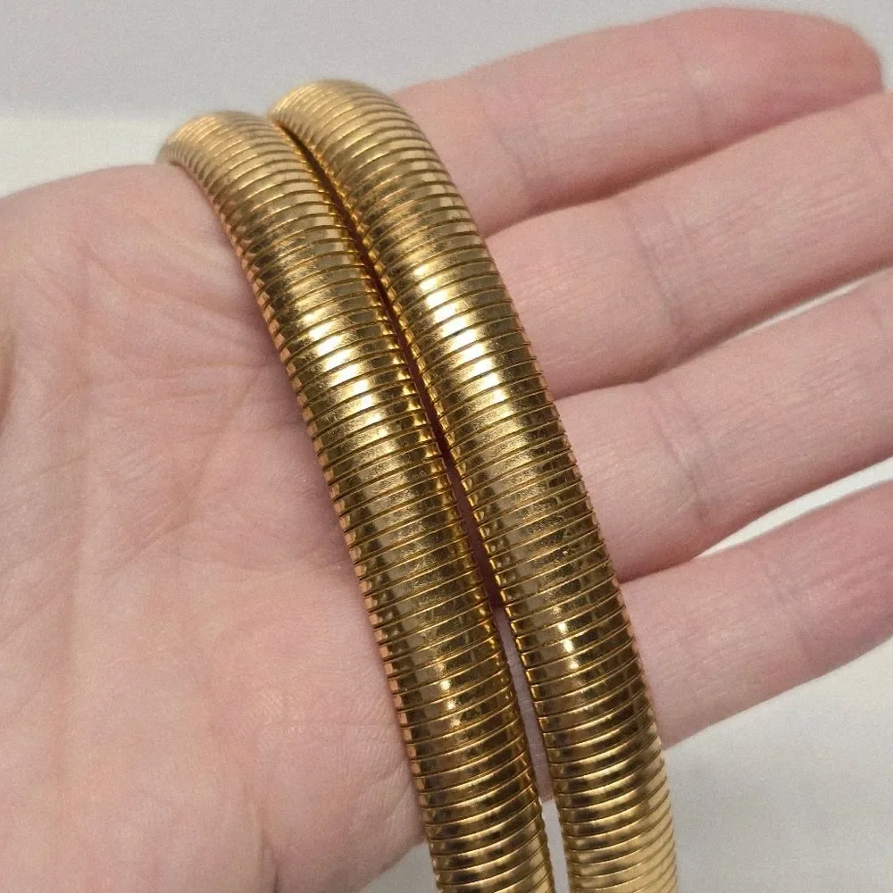 Vintage gold tone stretchy snake chain belt Disco 80s Boho Chic